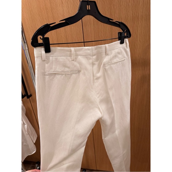 DRIES VAN NOTEN SINGLE-BREASTED COTTON LINEN BLEND SUIT ECRU / IVORY 46 - Picture 5 of 8